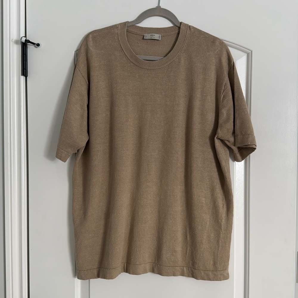 Mango Linen Crew Shirt